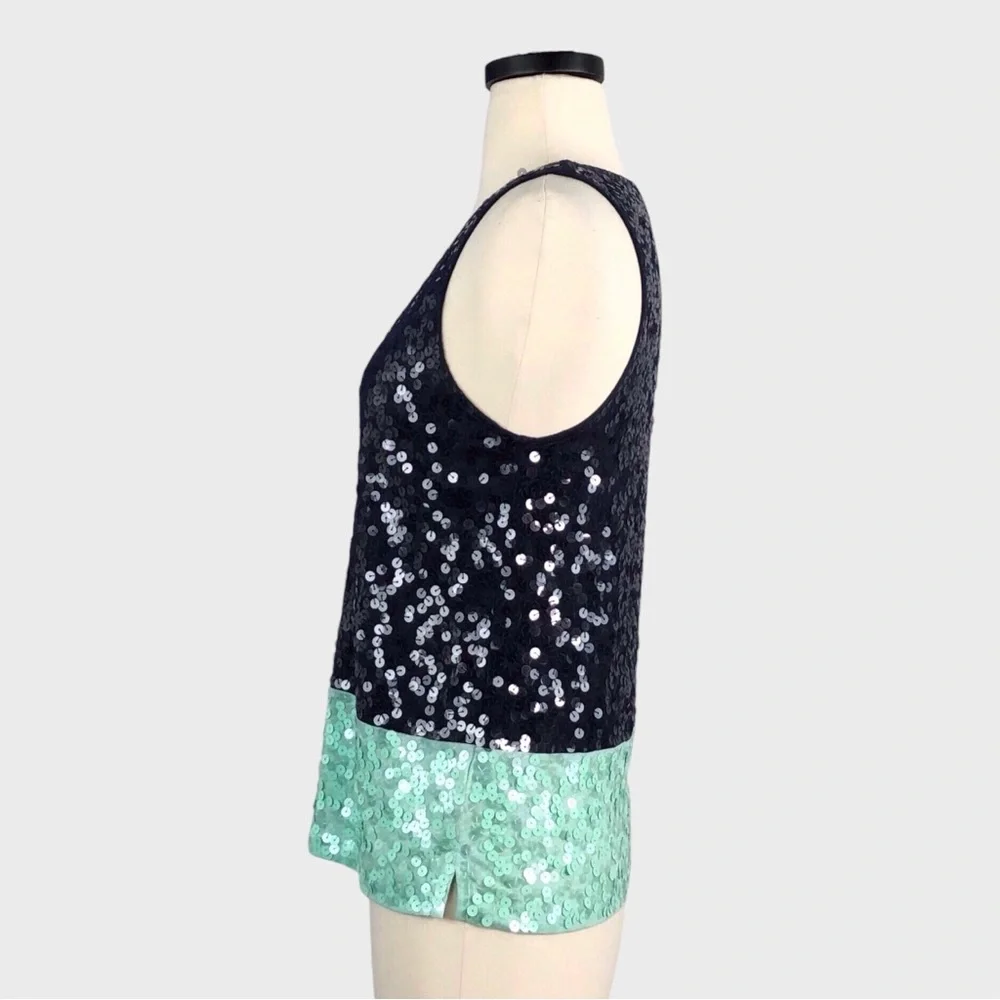 J Crew Sequin Colorblock Tank Top